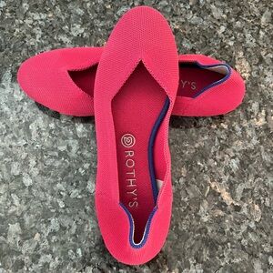 Rothy’s “the Flat” shoes in bright preppy Pink! Size 9.5. Like NEW!